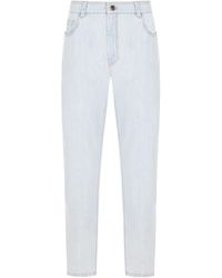 Brunello Cucinelli - Logo-Patch Straight-Leg Jeans - Lyst
