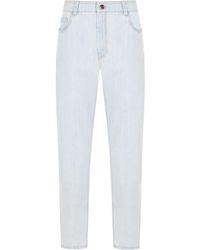 Brunello Cucinelli - Straight-Leg-Jeans mit Logo-Patch - Lyst