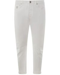 Brunello Cucinelli - Logo-Patch Jeans - Lyst