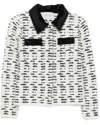 Neera - Velvet-Collar Cardigan - Lyst