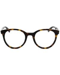 Moschino - Tortoiseshell-Effect Round-Frame Glasses - Lyst