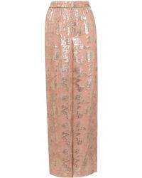 Biyan - Floral-Jacquard Trousers - Lyst