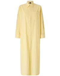 Pinko - Robe Longue Chemisier Rayée À Fleurs Brodées - Lyst