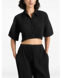 Manière De Voir - Mona Cropped Pleated Short-Sleeve Shirt - Lyst
