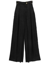 Elisabetta Franchi - Buckle-Detail Pleated Palazzo Pants - Lyst