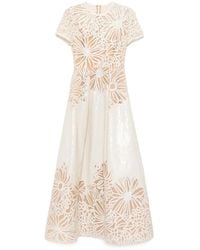 Elie Saab - Midi-Jurk Met Borduurwerk - Lyst