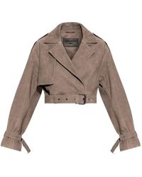 AllSaints - Ophelia Cropped Belted Jacket - Lyst