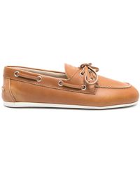 Miu Miu - Logo-embossed Leather Loafers - Lyst