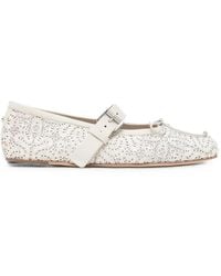 Ann Demeulemeester - Laser-Cut Buckle-Fastening Ballet Flats - Lyst
