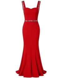 Dolce & Gabbana - Crystal-Embellished Mermaid-Silhouette Maxi Dress - Lyst