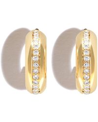 Zoe Chicco - 14kt Yellow Gold Diamond Hoop Earrings - Lyst