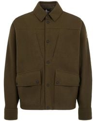 Moncler - Interlock Logo-Patch Button-Up Shirt Jacket - Lyst