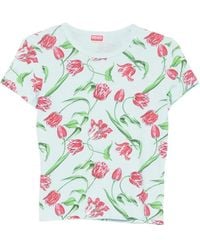 KENZO - Floral-Print T-Shirt - Lyst