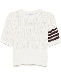 Thom Browne - 4-Bar T-Shirt Aus Pointelle - Lyst