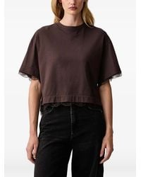AllSaints - Nia Lace-Trim Open-Back T-Shirt - Lyst