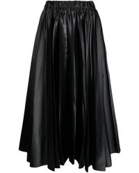 COMME DES GARÇON BLACK - Faux-leather Pleated-detail Skirt - Lyst