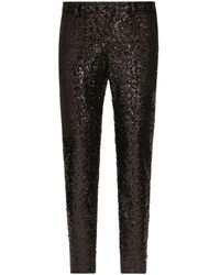 Dolce & Gabbana - Sequin-Embellished Straight-Leg Dress Trousers - Lyst