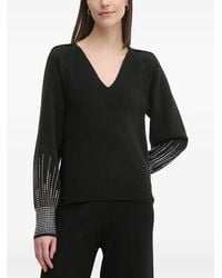 DKNY - Maglione Con Decorazione Borchie E Scollo A V - Lyst
