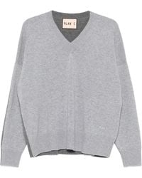 Plan C - Vネックカラーブロック カーディガン - Lyst