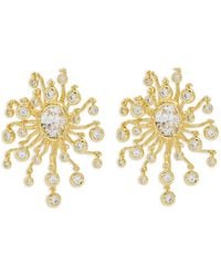 Alexis - Asterales Modernist Crystal-Embellished Earrings - Lyst