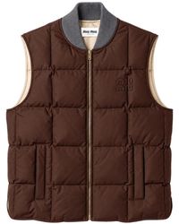 Miu Miu - Doudoune Sans Manches En Gabardine - Lyst
