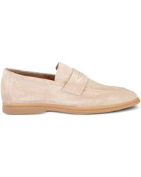 Eleventy - Perforated Suede Loafers - Lyst