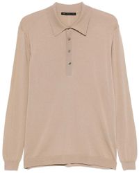 Low Brand - Long-Sleeved Buttoned Polo Shirt - Lyst