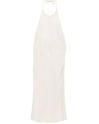 James Perse - Vestido de lino con cuello halter - Lyst