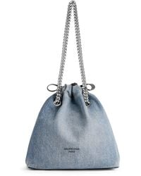 Balenciaga - Small Crush Denim Tote Bag - Lyst