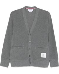 Thom Browne - 4-Bar Intarsia Cardigan - Lyst