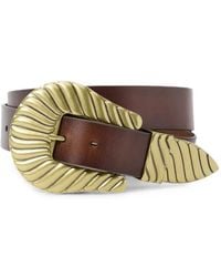 The Great - Engraved-Buckle Calf Leather Belt - Lyst