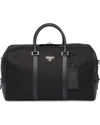 Prada Reisetasche mit Saffiano-Besatz - Schwarz