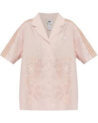 adidas - Floral-Embroidered Short-Sleeved Shirt - Lyst