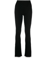 MSGM - Intarsia-Knit Logo High-Waisted Trousers - Lyst