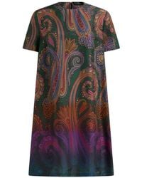 Etro - Mini Robe Tunique En Soie Avec Motif Dégradé Paisley - Lyst
