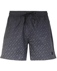 BOSS - Logo-Badge Swim Shorts With Degradé Monogram Print - Lyst