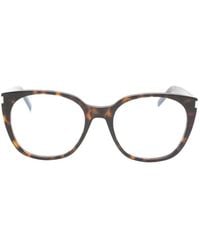 Saint Laurent - Tortoiseshell-Effect Cat-Eye Glasses - Lyst