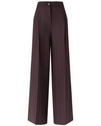 Pinko - Pantalon Bordé De Dentelle À Fines Rayures - Lyst