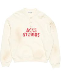 Acne Studios Bird Flower Print Sweatshirt in Pink | Lyst