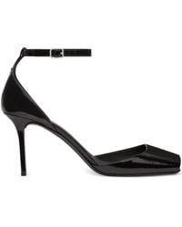 Courreges - Patent Leather Peep Toe Ankle Strap Pumps - Lyst