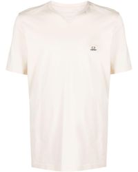 C.P. Company - Katoenen T-shirt Met Logopatch - Lyst