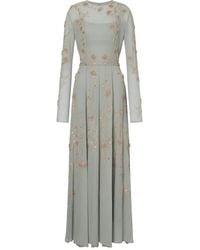 Alberta Ferretti - Abito Con Ricamo A Fiori - Lyst