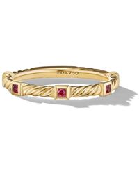 David Yurman - 18kt Yellow Gold Cable Collectibles Ruby Ring - Lyst