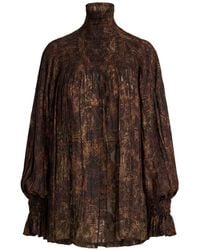 Ralph Lauren - Maddison Paisley-Print Smocked Blouse - Lyst