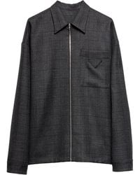 Prada - Wollen Overhemd Met Rits - Lyst