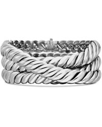 David Yurman - Sculpted Cable Triple Wrap Armband Aus Sterlingsilber (8,5Mm) - Lyst