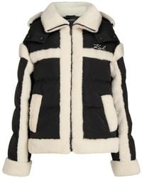 KARL LAGERFELD - Faux-Shearling Puffer Jacket - Lyst
