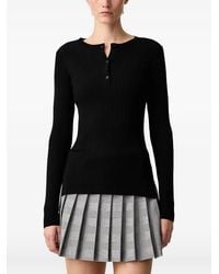 WRSTBHVR - Nora Ribbed Henley-Neck Long-Sleeve Top - Lyst