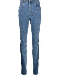 Mugler - Spiral High-waisted Skinny Jeans - Lyst