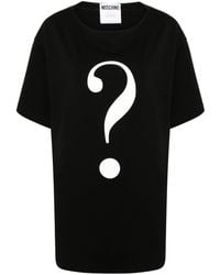 Moschino - Question Mark-print Cotton T-shirt - Lyst